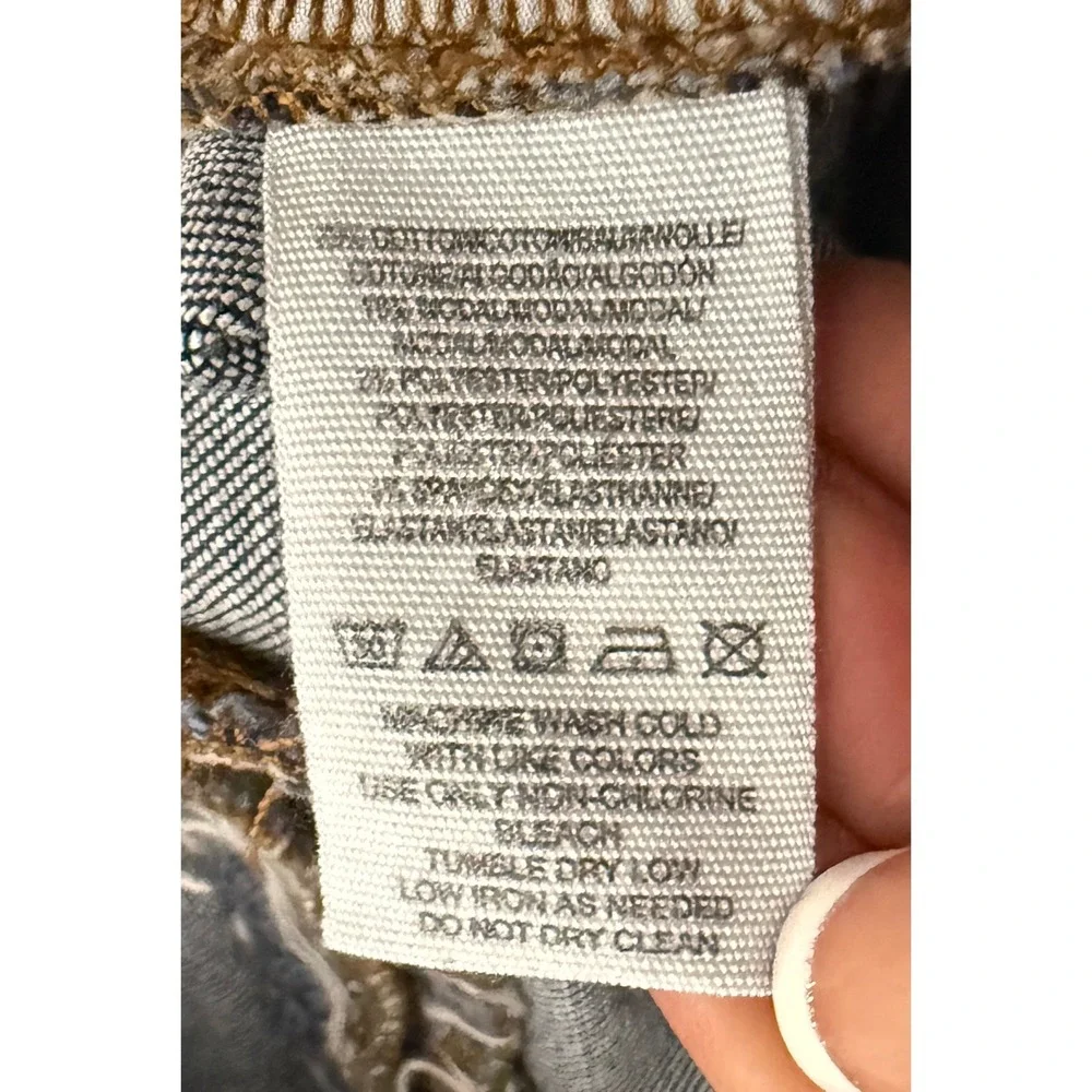 Free People Women's Wide Leg Crop Jeans Raw Hem High Rise Stretch Casual Boho 25